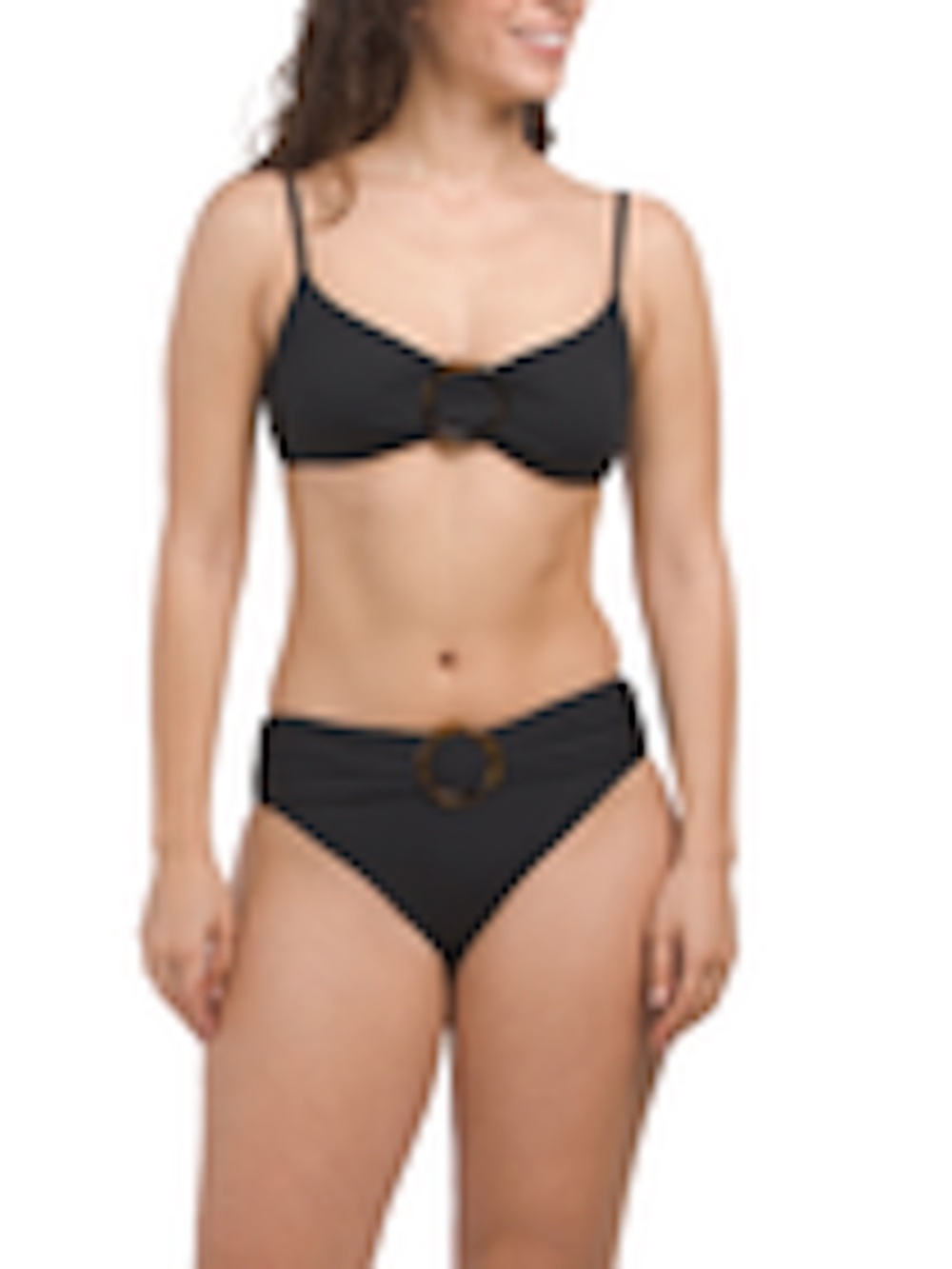 SUMMERSALT The Ribbed Wanderlust Sea Urchin Bikini Top/Bottom Plus Black 22 NWT
